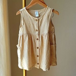 Carter's Linen Blend Button Tank Top with Pockets Size 6